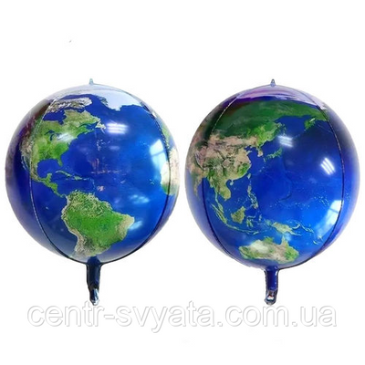 Фольгований кулька КНР (55 см) Сфера 4D Планета земля 1458135903 фото
