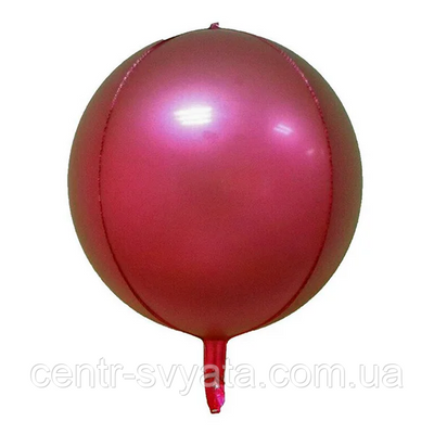 Фольгована кулька КНР 22" (55 см) Сфера 4D Сатин вишнева 1460669599 фото
