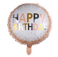 Фольгована кулька КНР 18"(45 см) Коло "Happу Birthday"на персиковому 4-17-А2 фото