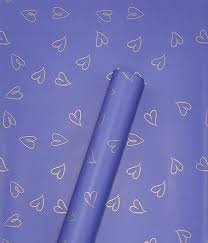 Плівка (калька) матова в листах "Сердечка кривульки на синьому", (58 см х 58 см) 5 листів 301817 фото