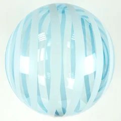 Bubble Бабл (КНР) 18"(45 см) Прозорий блакитний зі смугами 4-11-А2 фото