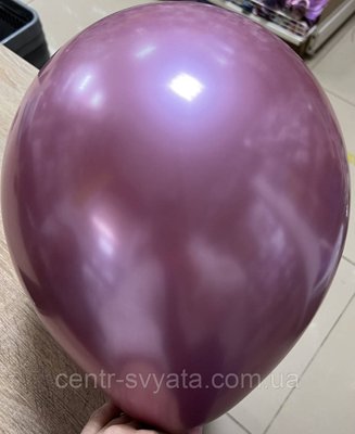 Латексна кулька КНР 12" (30 см) Хром рожевий 1597131683 фото