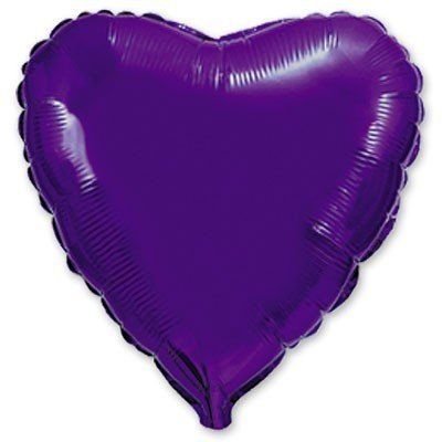 Фольгована кулька Flexmetal 18" (45 см) Серце металік фіолетове 4-16-А2 фото