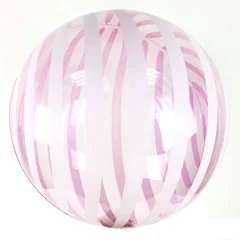 Bubble Бабл (КНР) 18"(45 см) Прозорий рожевий зі смугами 1429702314 фото