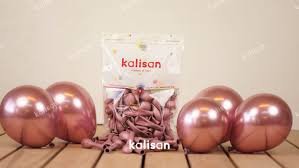 Латексна кулька Kalisan 5"(12 см)/71 Хром рожеве золото 8693296001176 \ 104 фото