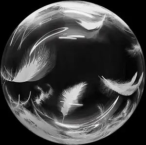 Bubble Бабл КНР 20"(50 см) Прозорий з малюнком "Біле пір'я" 2066898088 фото