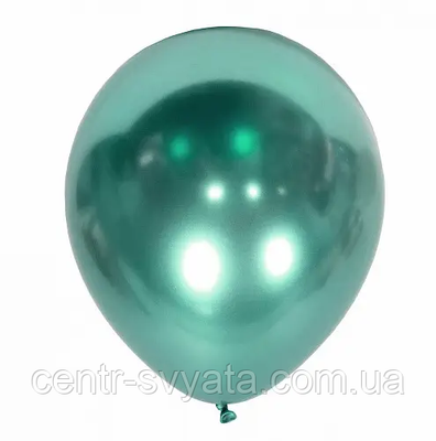 Латексна кулька КНР 12" (30 см) Хром смарагдовий 1597134686 фото