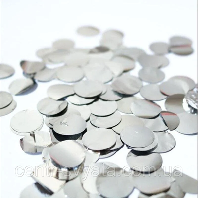 Конфеті "Кружечки" 1,3 см срібло, 50 г 1564018632 фото