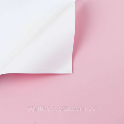 Плівка (калька) матова в листах "Двостороння: білий+рожевий", (58 см х 58 см) 5 листів 8000149 фото