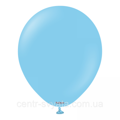 Латексна кулька Kalisan 12"(30 см) Пастель дитячий блакитний Standard Baby Blue 8693295201607 \ 21 фото