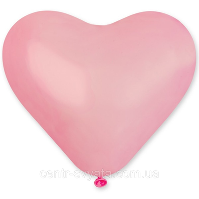 Латексна кулька Gemar 10"(26 см)/57 Серце пастель яскраво-рожевий 1757395829 фото