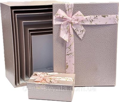 Набір подарункових коробок "Ніжно-рожевий з бантом", 8 шт 301495 фото