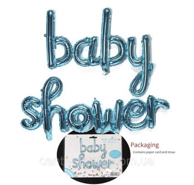 Фольгований напис КНР (97х66 см) "Baby shower" (гендерна), блакитний 3312584155333 фото