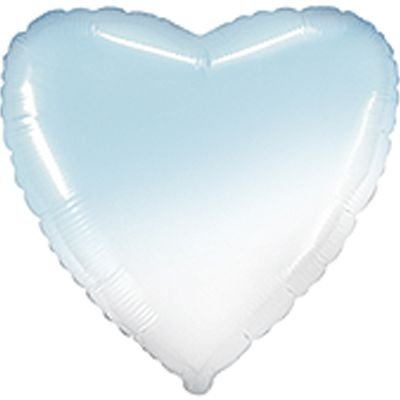 Фольгована кулька Flexmetal 18" (45 см) Серце пастель омбре біло-блакитне 4-16-А2 фото
