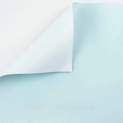 Плівка (калька) матова в листах "Двостороння: білий+небесно-блакитний", (58 см х 58 см) 5 листів 8000146 фото