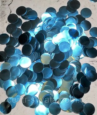 Конфеті "Кружечки" 1,3 см блакитне, 50 г 1564035713 фото