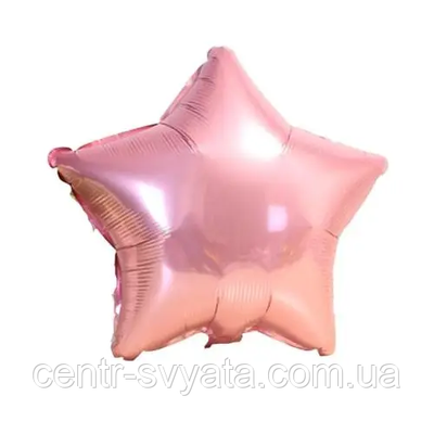 Фольгована кулька КНР 10"(25 см) Зірка рожева пастель 1652347981 фото