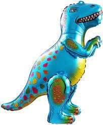 Стояча фігура фольгована КНР (64 см) Динозавр Алозавр синій 4-11-А1 фото