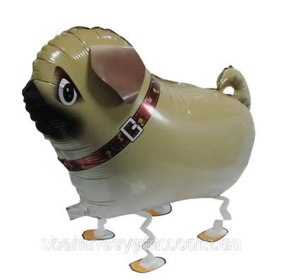 Ходяча фігура фольгована КНР (70 см) Собака Мопс 309001 фото