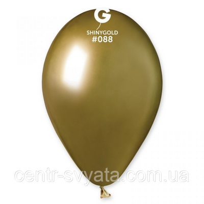 Латексна кулька Gemar 13"(33 см)/ 088 Shiny Gold Хром золотий 8021886128802 \ 4-21-А4-2 фото
