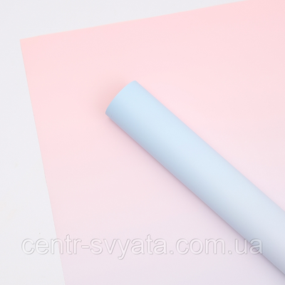 Плівка (калька) матова в листах "Градієнт рожевий + блакитний", (58 см х 58 см) 5 листів 8000113 фото