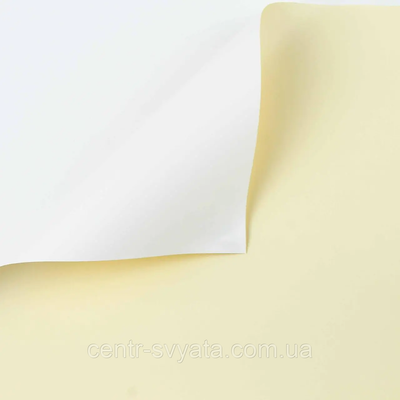 Плівка (калька) матова в листах "Двостороння: білий+жовтий", (58 см х 58 см) 5 листів 8000145 фото