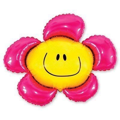 Фольгований кулька міні-фігура Flexmetal (34х37 см) Квітка рожевий 8435102320688 \ 4-12-А2-4 фото