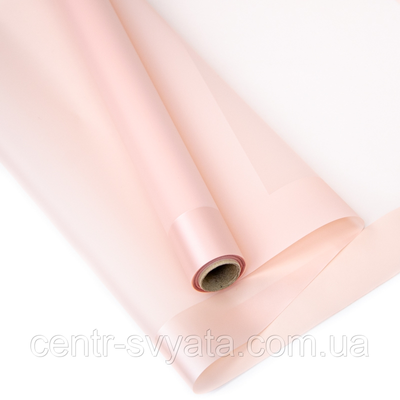 Плівка (калька) матова в рулоні з каймою "Пудрова Hot Pink", 60 см х 8 м 1819841654 фото
