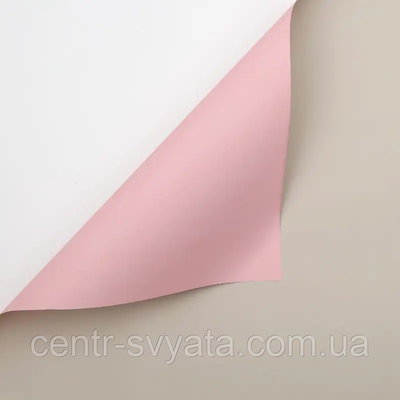 Плівка (калька) матова в листах "Двостороння: сірий+рожевий", (58 см х 58 см) 5 листів 8000151 фото