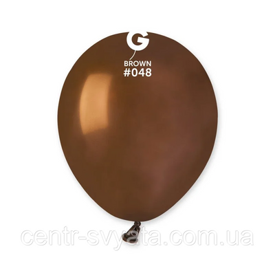 Латексна кулька Gemar 5"(13 см)/ 48 Пастель коричневий 8021886054811 0548 фото