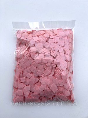 Конфетті "Квадратик рожева пудра" з вологостійкого тішью 50 г 1696643849 фото