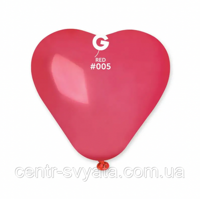 Латексна кулька Gemar 10"(26 см)/05 Серце пастель світло-червоний 2114487067 фото