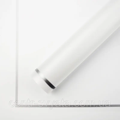 Плівка (калька) матова в листах "Біла зі срібною каймою", (58 см х 58 см) 5 листів 8000167 фото