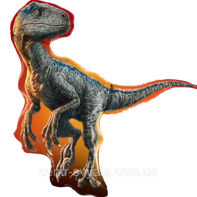 Фольгована кулька Qualatex (США) (97 см) Динозавр раптор \ 4-13-А1 фото