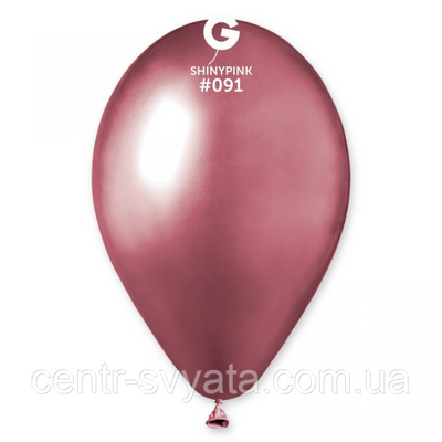 Латексна кулька Gemar 13"(33 см)/ 091 Shiny Pink Хром рожевий 8021886129106 \ 4-21-А4-2 фото