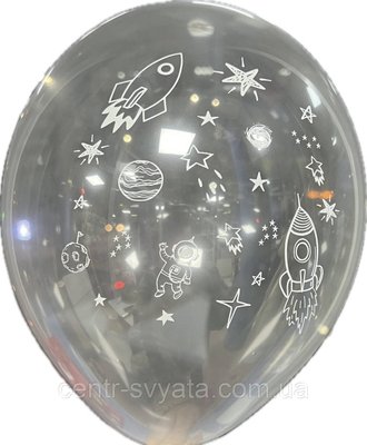 Латексна кулька Belbal 12"(30 см) "Космос" На кристалі 2054686736 фото
