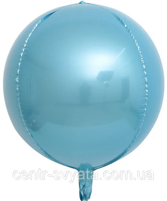 Фольгований кулька КНР 22" (55 см) Сфера 4D Блакитна 1462728081 фото