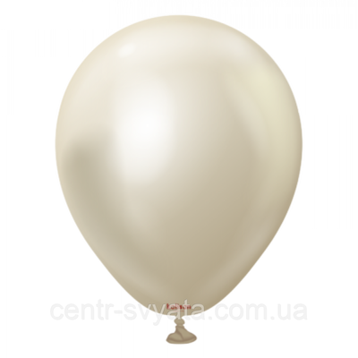 Латексна кулька Kalisan 12"(30 см)/80 Хром біле золото 8693296832930 \ 83 фото