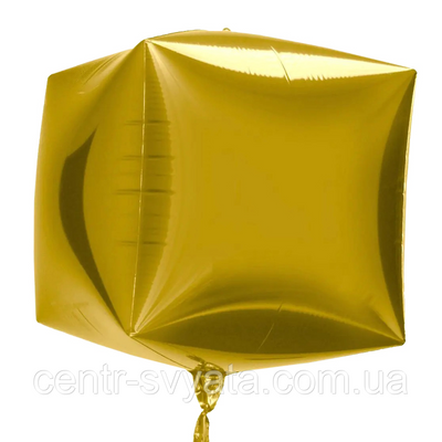 Фольгована кулька КНР 24" (60 см) Куб золото 1480365048 фото