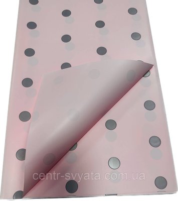 Плівка (калька) матова в рулоні "Горох на рожевому", (58 см х 58 см) 5 листів 890158060601 фото