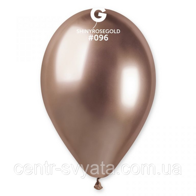 Латексна кулька Gemar 13"(33 см)/ 096 Shiny Rose Gold Хром рожеве золото 8021886129601 \ 4-21-А4-2 фото