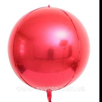 Фольгований кулька КНР 22"( 55 см) Сфера 4D Червона з малиновим відливом 1462729126 фото