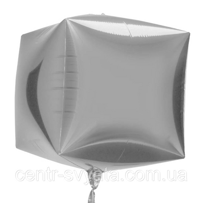 Фольгований кулька КНР 24" (60 см) Куб срібло 1480366397 фото