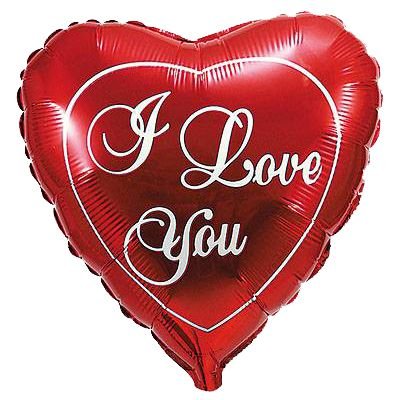 Фольгована кулька Flexmetal 18"(45 см) Серце червоне "I love you" 8435102300222 \ 4-14-А2 фото