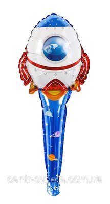 Фольгована кулька бей-палка КНР (60 см) Ракета 2066917777 фото