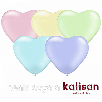 Латексна кулька Серце Kalisan 12" (30 см) Макарун MACARON асорті 1558576873 фото