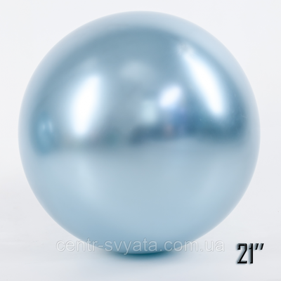 Латексна кулька Show 21" (52,5 см) Хром Brilliance блакитний жемчуг 1618117169 фото