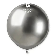 Латексна кулька Gemar 19"(48 см)/ 089 Shiny Silver Хром срібний 4-21-А4-3 фото
