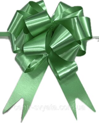 Бант подарунковий "Зелений однотонний" 13 см. 4856 фото