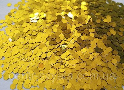 Конфеті "Чешуйки" 3 мм золото, 50 г 1499366637 фото